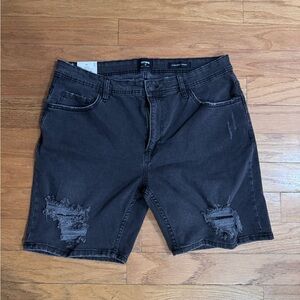 Cotton On Men's Black Distressed Denim Shorts New With Tags